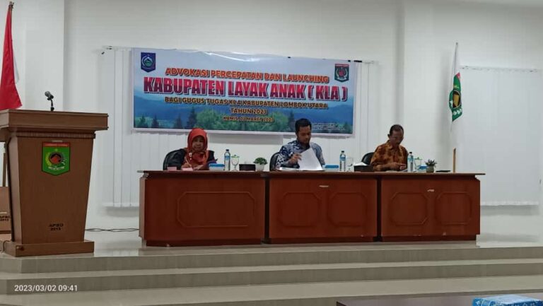 Wakil Bupati Lombok Utara Pacu Gugus Tugas Untuk Raih KLA 2023